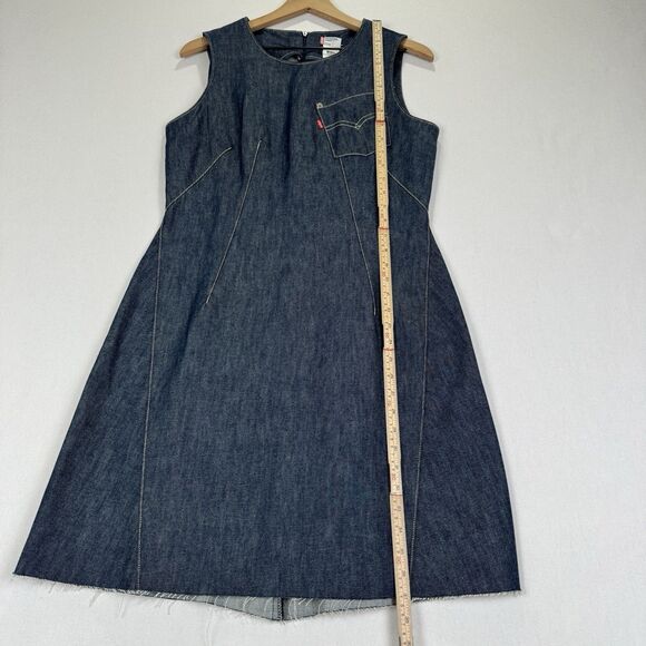 Vtg Levis Dress Womens Large Blue Engineered Dark Denim Y2K 1999 Cool Western - Picture 16 of 16